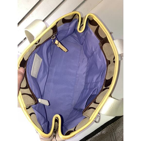 COACH F14878 LARGE SIGNATURE PRINT CANVAS SHOULDER BAG (ASIS) - Picture 12 of 16